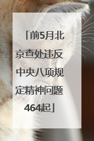 前5月北京查处违反中央八项规定精神问题464起