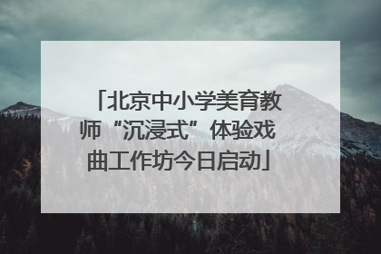 北京中小学美育教师“沉浸式”体验戏曲工作坊今日启动