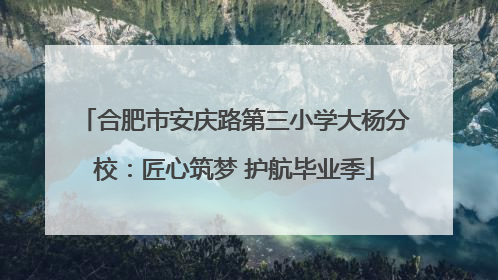 合肥市安庆路第三小学大杨分校：匠心筑梦 护航毕业季