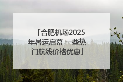 合肥机场2025年暑运启幕 一些热门航线价格优惠