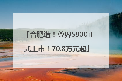 合肥造！尊界S800正式上市！70.8万元起