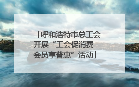 呼和浩特市总工会开展“工会促消费 会员享普惠”活动