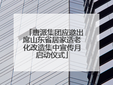 唐派集团应邀出席山东省居家适老化改造集中宣传月启动仪式