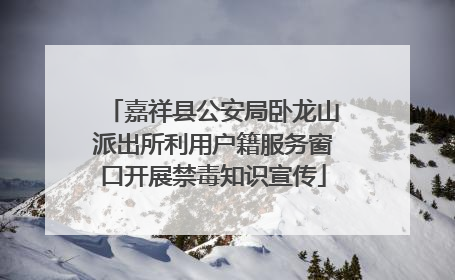 嘉祥县公安局卧龙山派出所利用户籍服务窗口开展禁毒知识宣传
