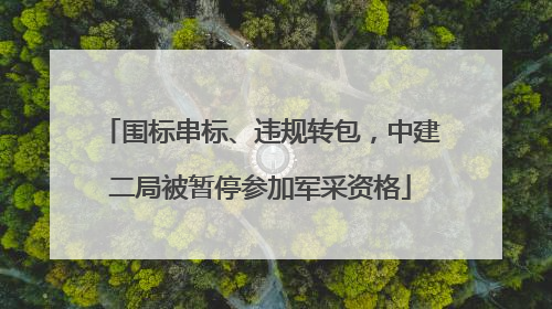 围标串标、违规转包，中建二局被暂停参加军采资格