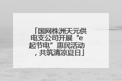 国网株洲天元供电支公司开展“e起节电”惠民活动，共筑清凉夏日