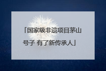 国家级非遗项目茅山号子 有了新传承人