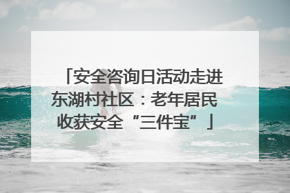 安全咨询日活动走进东湖村社区：老年居民收获安全“三件宝”