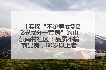实探“不论男女到22岁就分一套房”的山东南村社区：品质不输商品房，60岁以上老人每年发七千元补贴