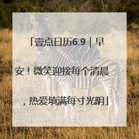 壹点日历6.9｜早安！微笑迎接每个清晨，热爱填满每寸光阴