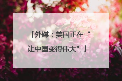 外媒：美国正在“让中国变得伟大”
