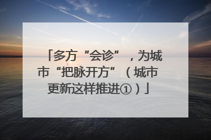 多方“会诊”，为城市“把脉开方”（城市更新这样推进①）