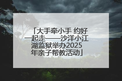 大手牵小手 约好一起走——沙洋小江湖监狱举办2025年亲子帮教活动