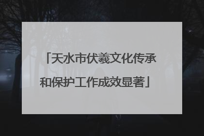 天水市伏羲文化传承和保护工作成效显著