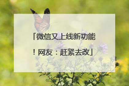 微信又上线新功能！网友：赶紧去改
