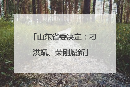 山东省委决定：刁洪斌、荣刚履新