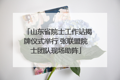 山东省院士工作站揭牌仪式举行 张联盟院士团队现场助阵