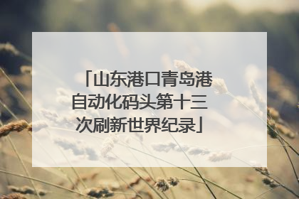 山东港口青岛港自动化码头第十三次刷新世界纪录