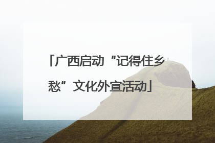 广西启动“记得住乡愁”文化外宣活动