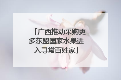 广西推动采购更多东盟国家水果进入寻常百姓家