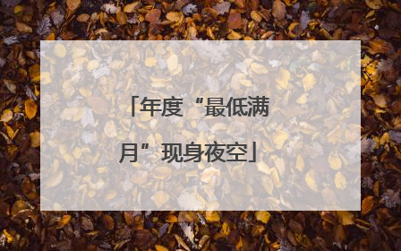 年度“最低满月”现身夜空