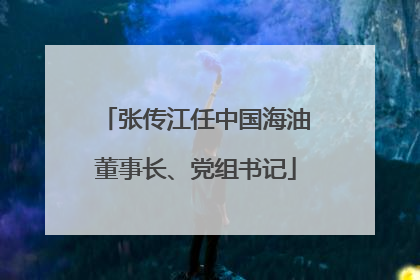张传江任中国海油董事长、党组书记