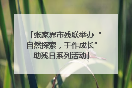 张家界市残联举办“自然探索，手作成长”助残日系列活动