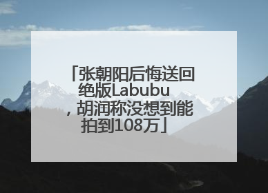 张朝阳后悔送回绝版Labubu，胡润称没想到能拍到108万