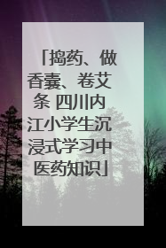 捣药、做香囊、卷艾条 四川内江小学生沉浸式学习中医药知识