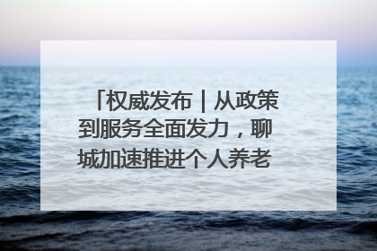 权威发布｜从政策到服务全面发力，聊城加速推进个人养老金制度落地