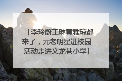 李玲蔚王琳黄雅琼都来了，元老明星进校园活动走进文龙巷小学