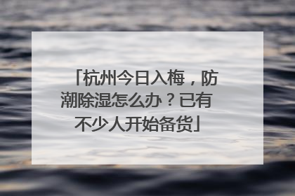 杭州今日入梅，防潮除湿怎么办？已有不少人开始备货
