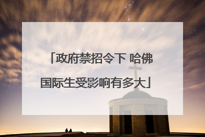 政府禁招令下 哈佛国际生受影响有多大