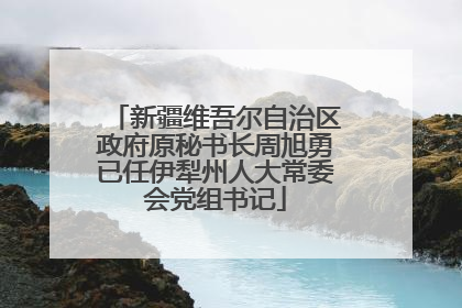 新疆维吾尔自治区政府原秘书长周旭勇已任伊犁州人大常委会党组书记