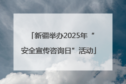 新疆举办2025年“安全宣传咨询日”活动