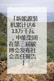 新能源装机累计达613万千瓦，申能集团在第三届碳博会发布社会责任报告