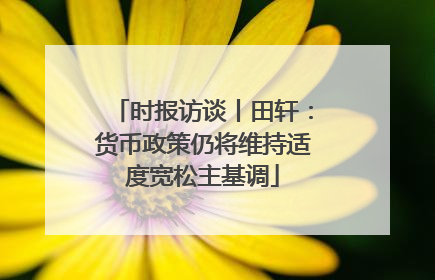 时报访谈丨田轩：货币政策仍将维持适度宽松主基调