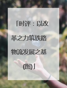 时评：以改革之力筑铁路物流发展之基(图)