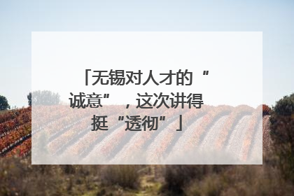 无锡对人才的“诚意”，这次讲得挺“透彻”