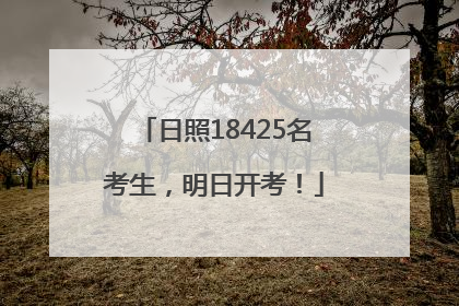 日照18425名考生，明日开考！