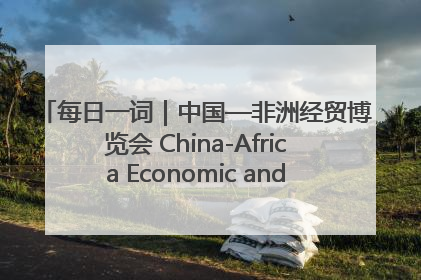 每日一词｜中国—非洲经贸博览会 China-Africa Economic and Trade Expo