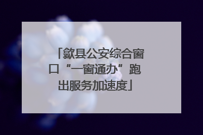 歙县公安综合窗口“一窗通办”跑出服务加速度
