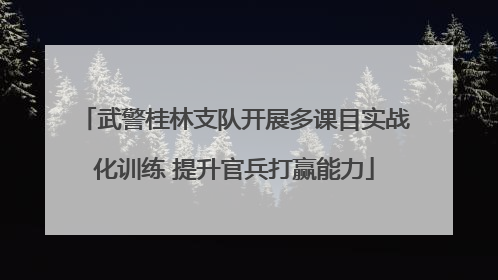 武警桂林支队开展多课目实战化训练 提升官兵打赢能力