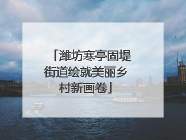 潍坊寒亭固堤街道绘就美丽乡村新画卷