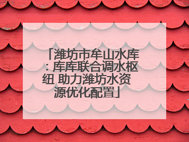 潍坊市牟山水库：库库联合调水枢纽 助力潍坊水资源优化配置