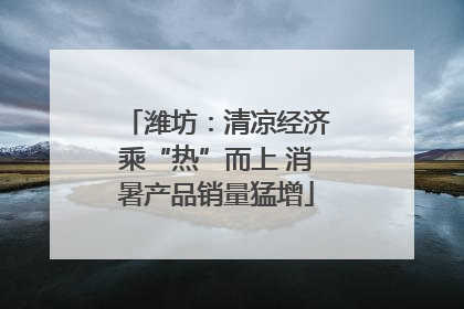 潍坊：清凉经济乘“热”而上 消暑产品销量猛增