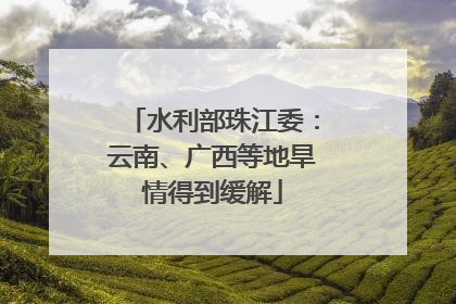 水利部珠江委：云南、广西等地旱情得到缓解