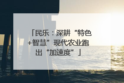 民乐：深耕“特色+智慧”现代农业跑出“加速度”