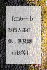 江苏一市发布人事任免，涉及副市长等