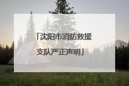 沈阳市消防救援支队严正声明